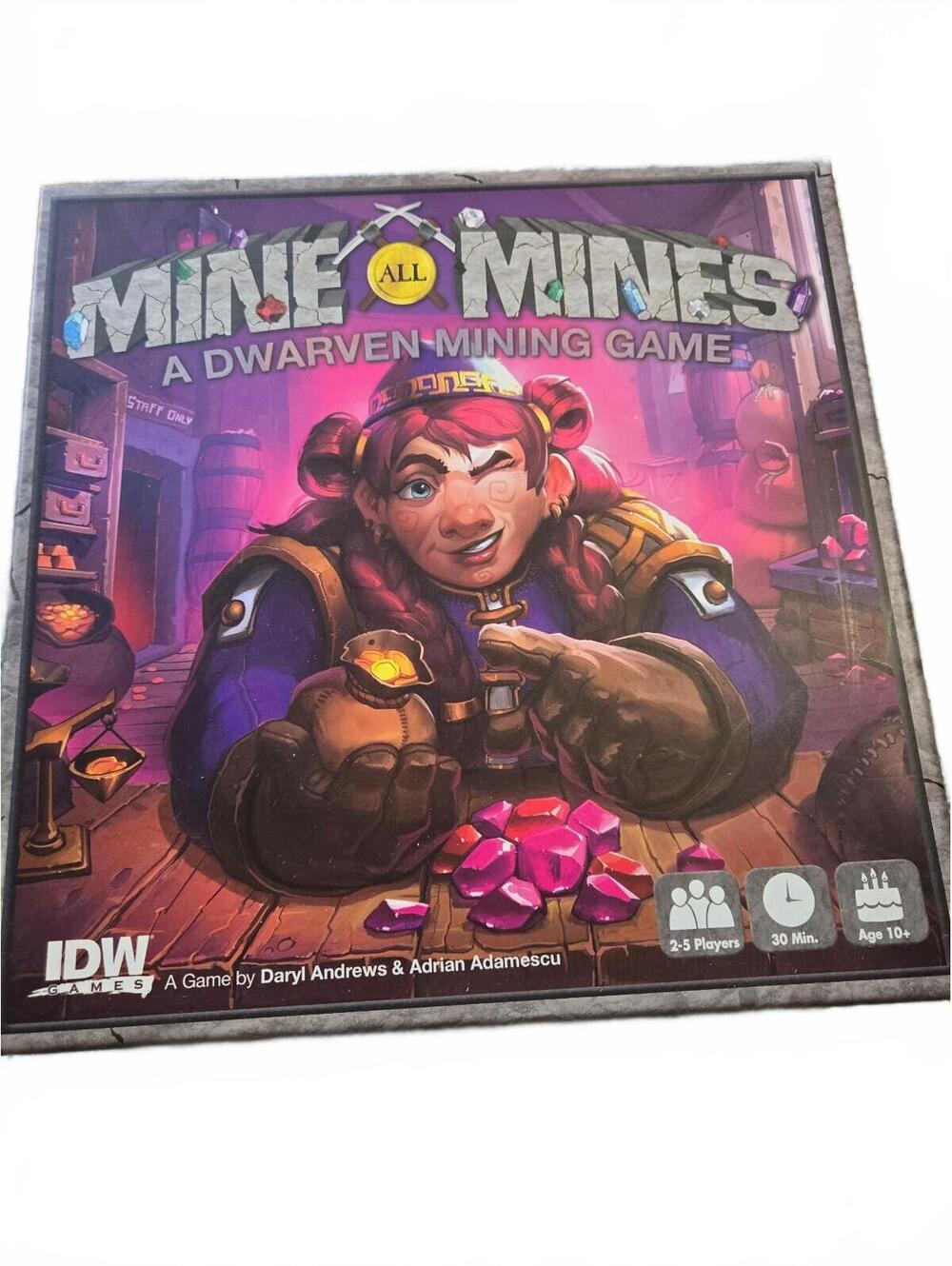 Mine All Mines / IDW Games / Dwarven Mining Board Game Complete